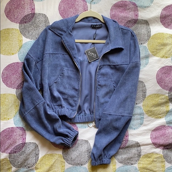 Zaful Jackets & Blazers - zaful cropped corduroy jacket